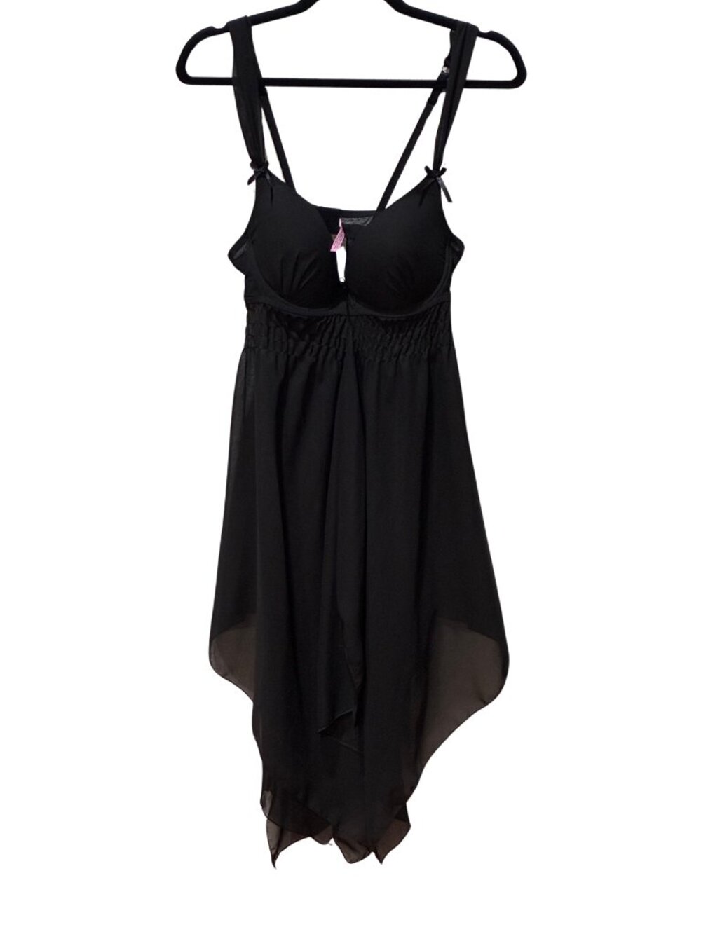 Black Coquette Lingerie Handkerchief Hem Babydoll Dress Native Intimates 40C